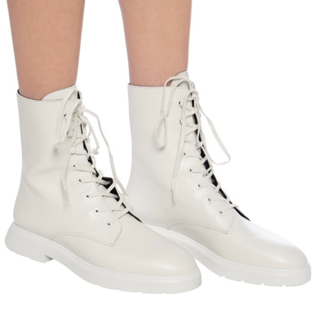 Stuart Weitzman White Mckenzee Combat Boot - image 7